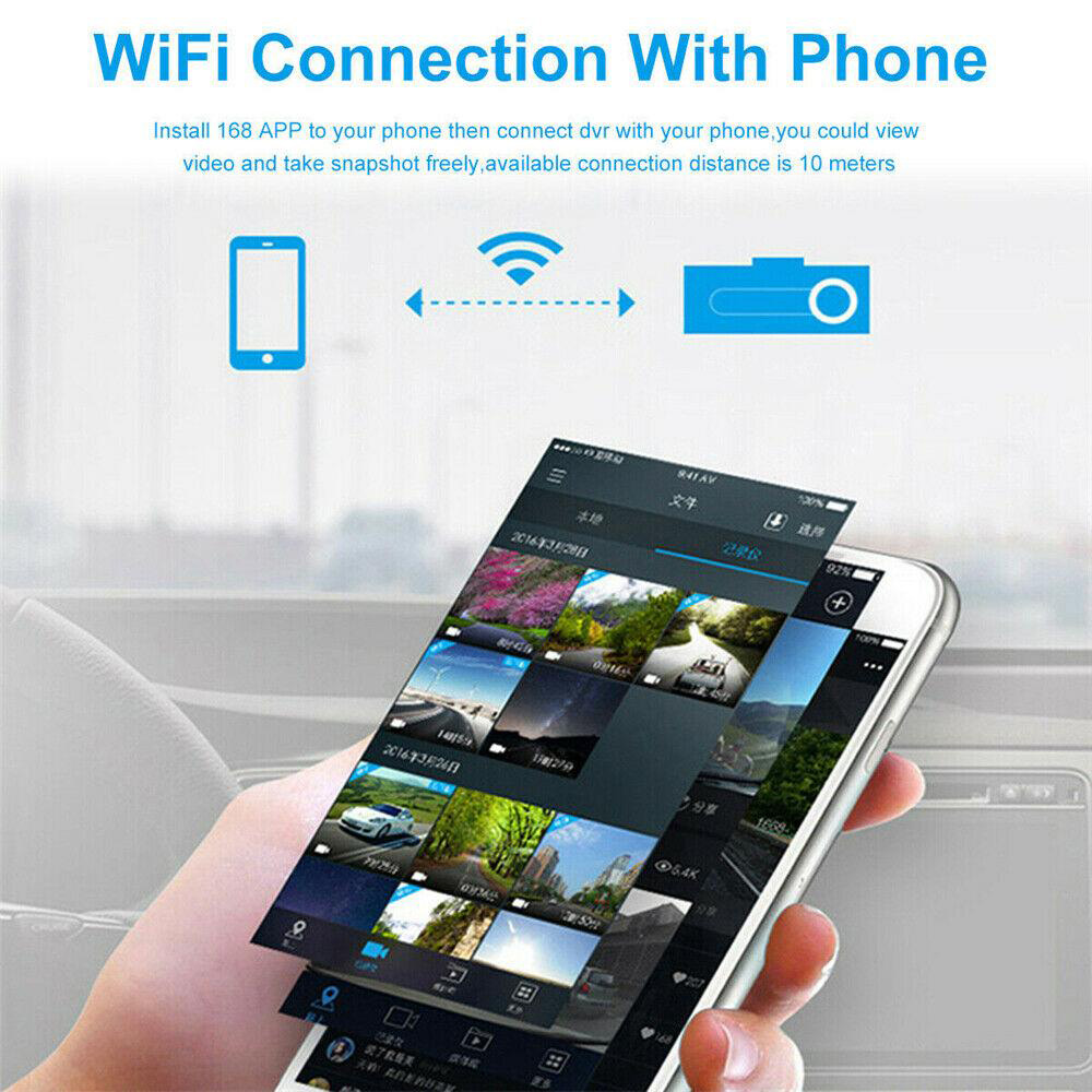 WiFi Mini Κρυφή Κάμερα Αυτοκινήτου - Καταγραφικό DVR HD SingleLens 140º View με App Εφαρμογή Κινητού, Κυκλική Καταγραφή & G-Sensor